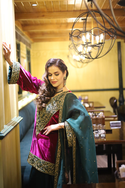 Makhmali Nazakat Suit With Pure Organza Dupatta